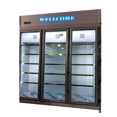 یخچال سوپر مارکت سه درب یکطرف نما